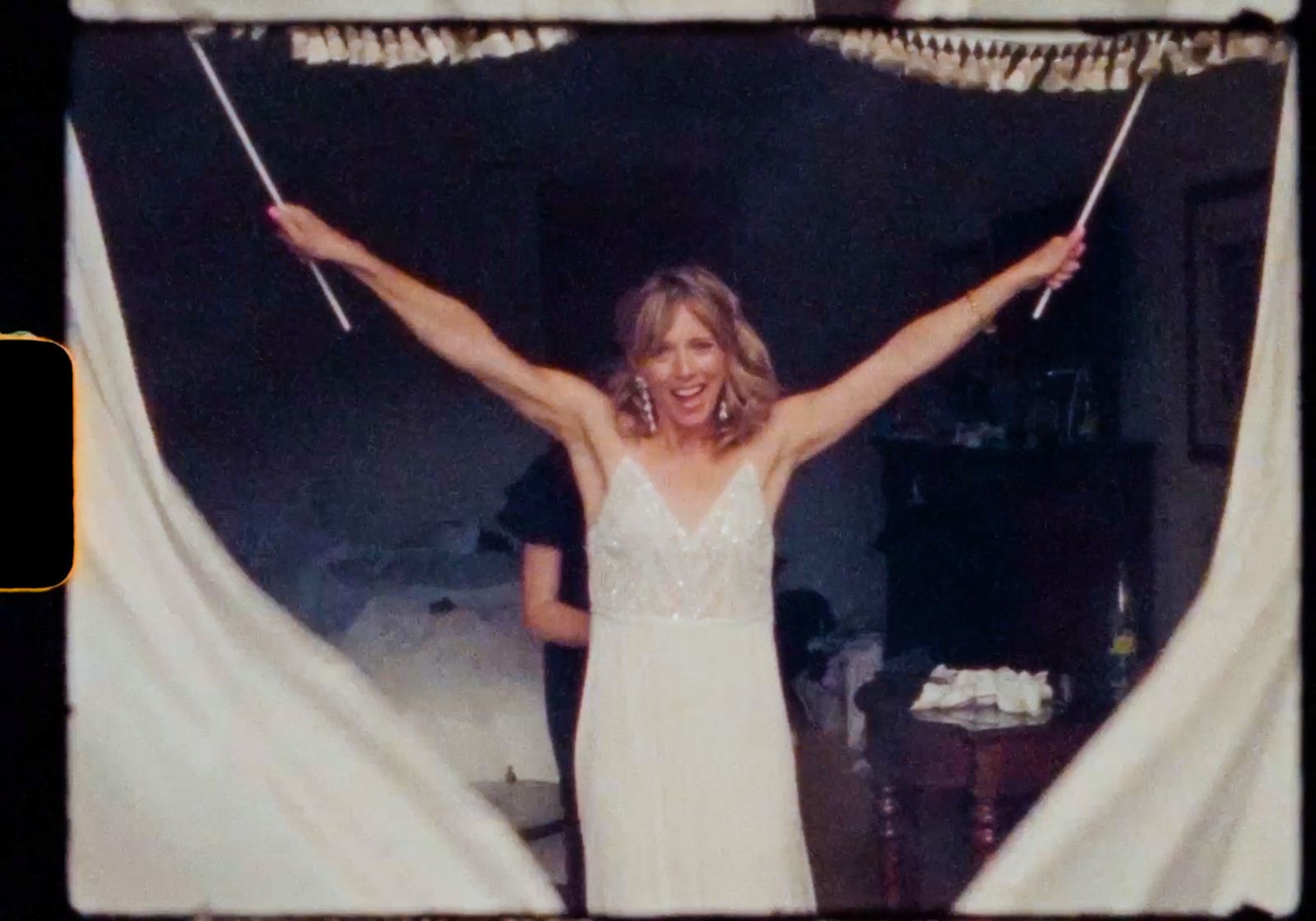 Sparkler entrance shot by a wedding guest